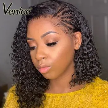 

Venice Hair Glueless Full Lace Wigs Curly Human Hair With Baby Hair Pre Plucked Lace Wigs For Black Women Brazilian Remy Hair