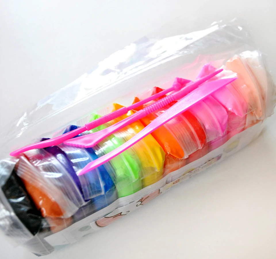12 шт./компл. Цветной игрушки для детей ручной работы дошкольного образования развития мозга DIY Пластилин игрушки для мальчиков и девочек; подарки