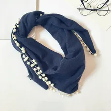 Стильный детский однотонный шарф, модное треугольное полотенце в Корейском стиле для мальчиков и девочек 30