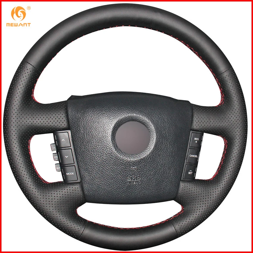 Чехол на руль автомобиля MEWANT из черной натуральной кожи для Kia Borrego 2008 2015