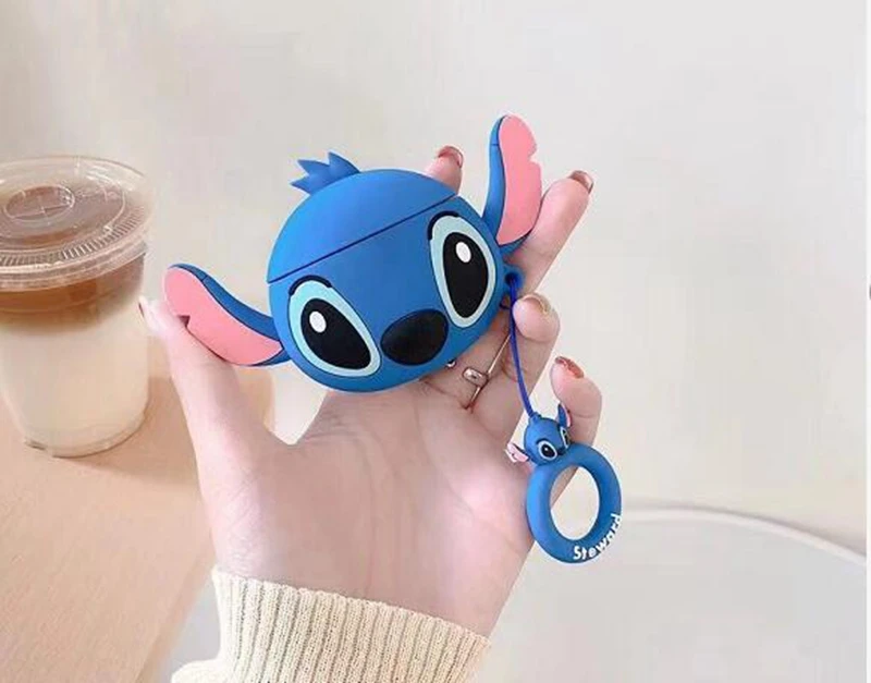 Мягкий силиконовый чехол-гарнитура Alien stitch для AirPods 1/2, чехол для зарядки наушников с крючком