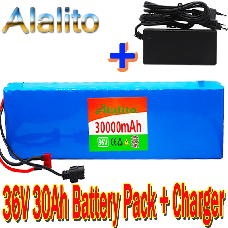 36V battery 10S4P 30Ah pack 500W high power 42V 30000mAh Ebike electric bicycle BMS+42V charger | Электроника