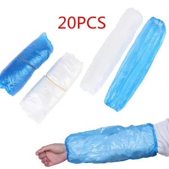 

20ps Disposable Protective PE Sleeves Cover Non Toxic Elastic Household Plastic Durable Arm Waterproof Cleaning