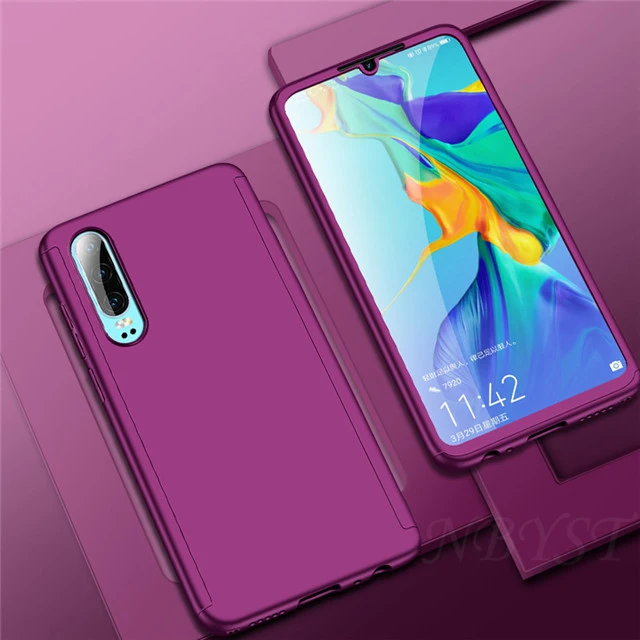 360 полный защитный чехол для телефона для samsung Galaxy A70 A40 A50 A60 A30 A20E A10 M30 M20 M10 A5 A7 A6 A8 A9 A3 чехол - Color: Purple