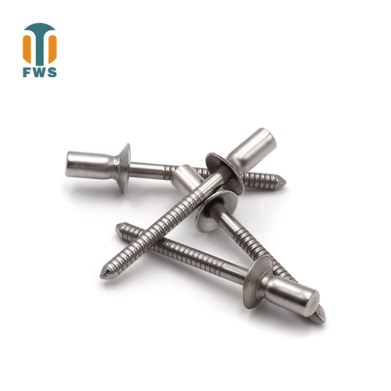 

100PCS M4.8*(6-30)mm Stainless Steel Countersunk Head Closed Type Mandrel Blind Rivet Nail Pop Rivets for Furniture Car Aircraft