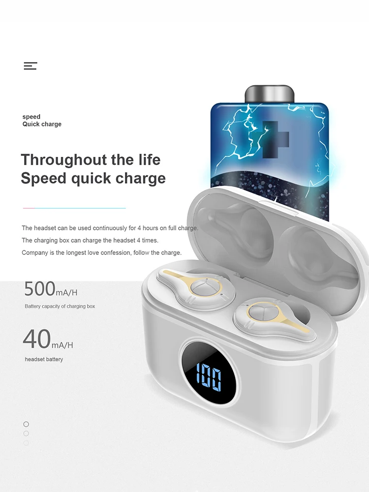 9D стерео TWS беспроводные наушники мощный цифровой дисплей Bluetooth 5,0 гарнитура Hi-Fi наушники-вкладыши спортивные наушники для бега для iOS и Android
