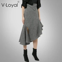 Смешанная шерстяная юбка