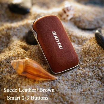 

2/3 Button Suede Leather Key Fob Cover For Mitsubishi Outlander/wing gods/2016 Lancer/10 Pajero Sport Remote Key Case Auto part