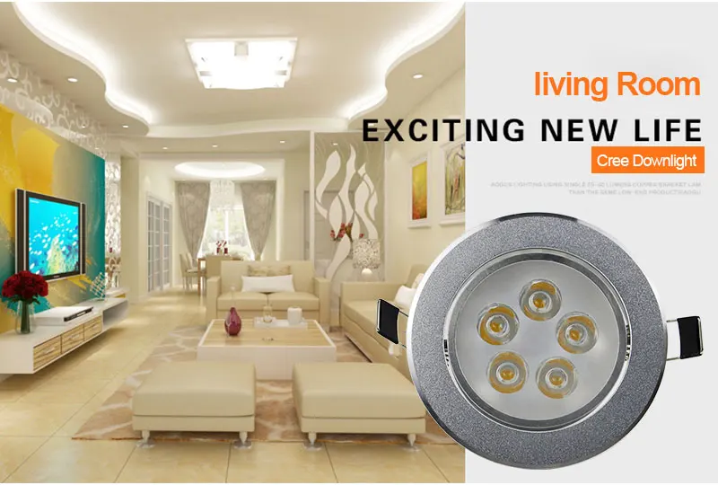 Round dimmable downlight 3W/4W/5W/7W/9W/12W/18W LED ceiling spotlight embedded high-power ceiling spotlight ac85-265V white led downlights