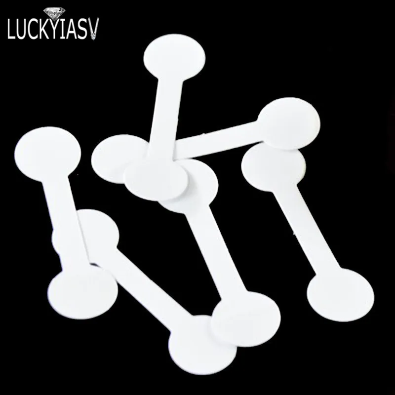 Wholesale Portable Blank Paper Jewelry Price Tag White Dumbell Tag Rectangle Self-Sticker Label Tool Ring Bracelet Jewelry Tags