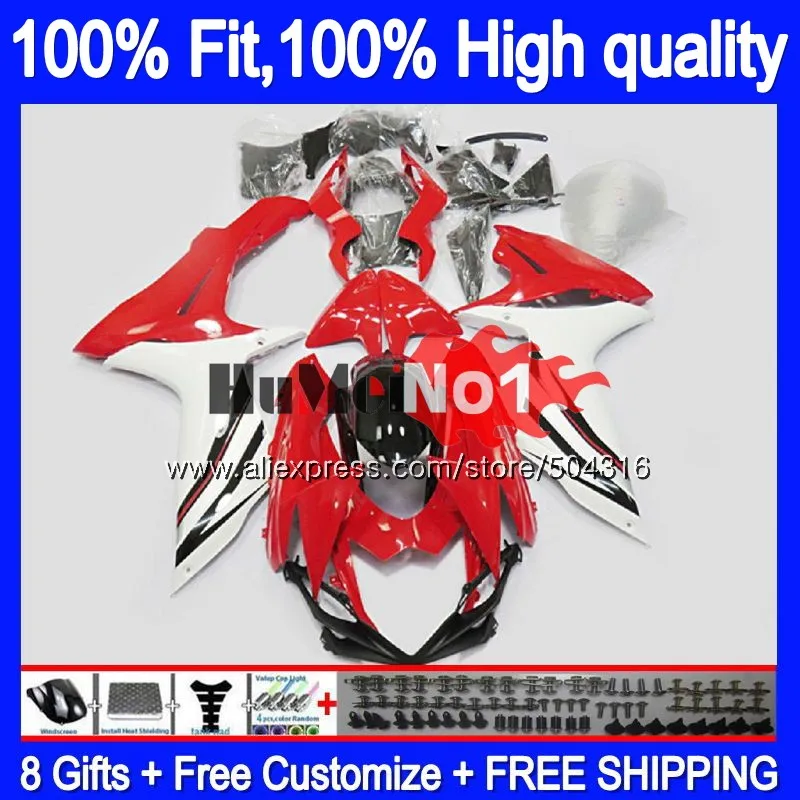 Инъекции для SUZUKI K11 GSXR 750 600 2011 2012 2013 глянцевый красный 18MC. 70 GSXR600 GSXR750, возрастом 11, 12, 13, 14, 15, обтекатель - Color: No. 1
