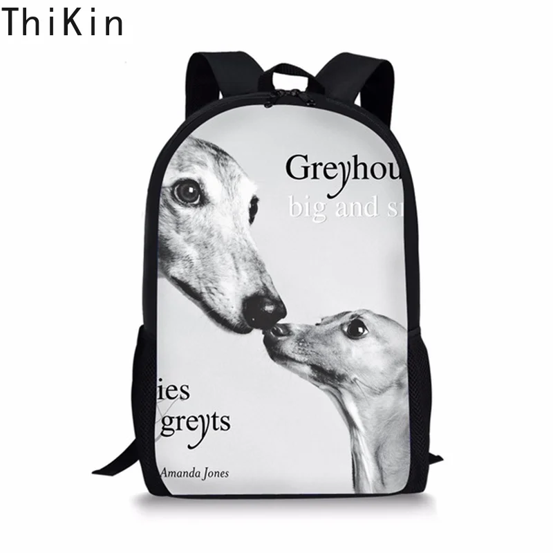 

THIKIN Cute 3D Animal Dog Italian Greyhound Printing Boys Girls Backpacks Kids Schoolbags Casual Students Lap Top Rucksacks