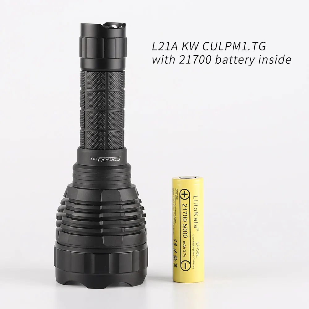 Конвой L21A с драйвером KW culm1.tg 8A дальность 1190 м фонарик 21700 фонарь литиевой батареей