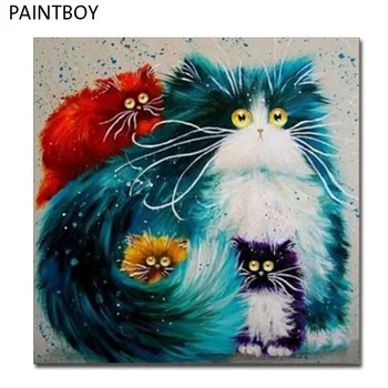 

PAINTBOY Picture Modern Framed Pictures Painting By Numbers DIY Oil Painting On Canvas Home Decor Of White Cat GX3805 40*50cm
