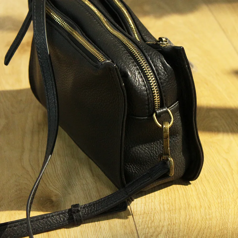 Bolso pequeño de diseñador de marca para mujer, bolsa de hombro con solapa  de cuero genuino, informal, con cremallera de tres capas, cruzado|Bolsos de  hombro| - AliExpress