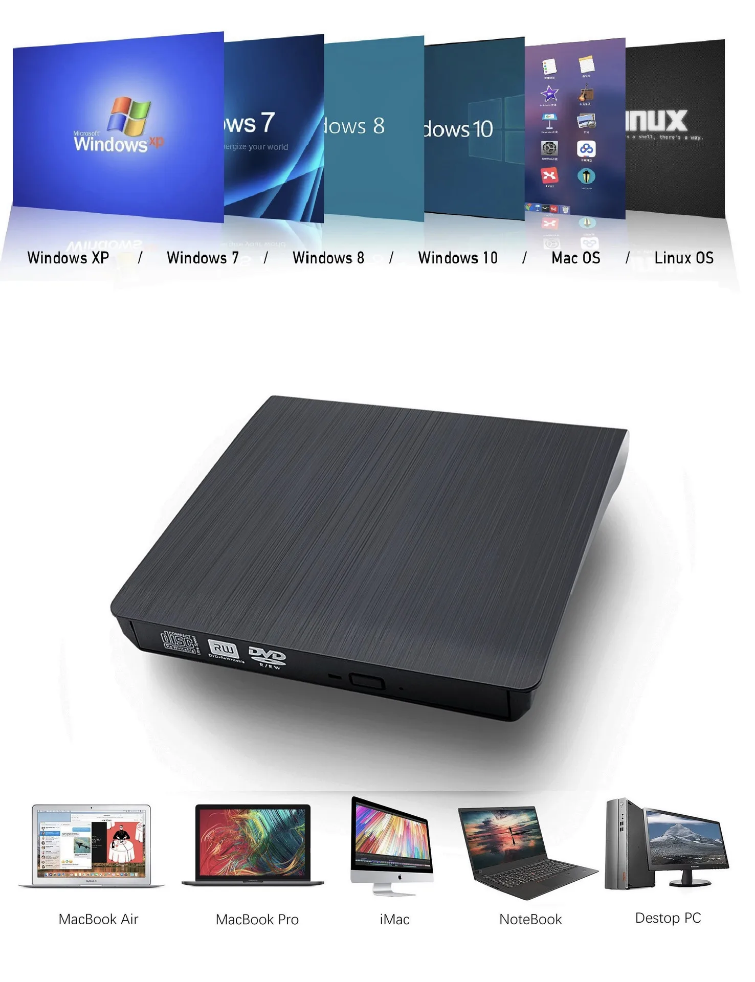 Usb 3.0 DVD RW unidade óptica externa