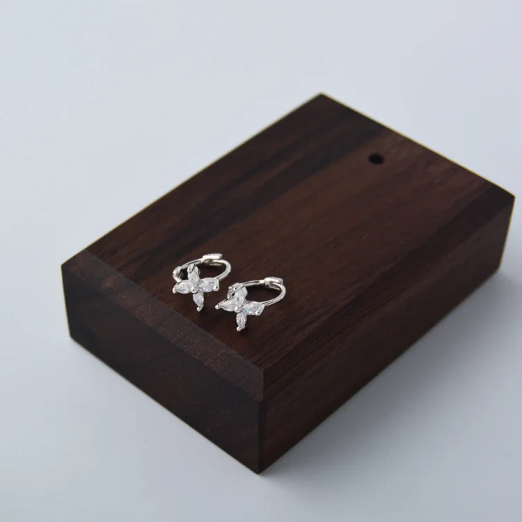 Серьги из стерлингового серебра 925 пробы модные маленькие круглые циркониевые