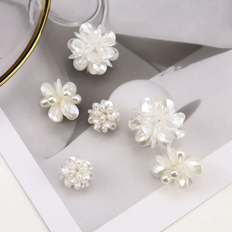 

2pcs New Fashion Fairy Temperament Pearl Flower Stud Earrings Fashion Jewelry For Women Trendy Earrings Girls Diy Accessories
