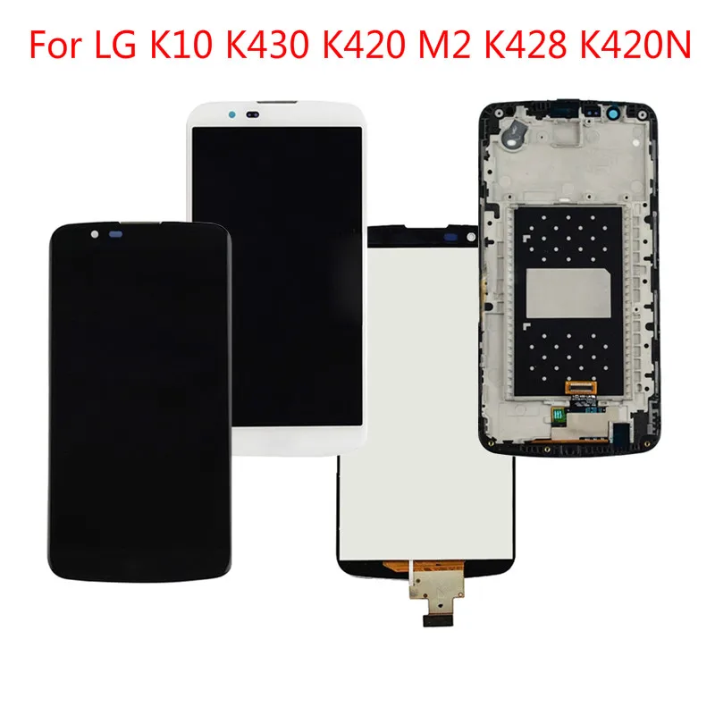 1Pcs Top quality new For LG K10 K430 K420 M2 K428 K420N 5.3&quot LCD Display Touch Screen Black White Gold No/with Frame | Мобильные
