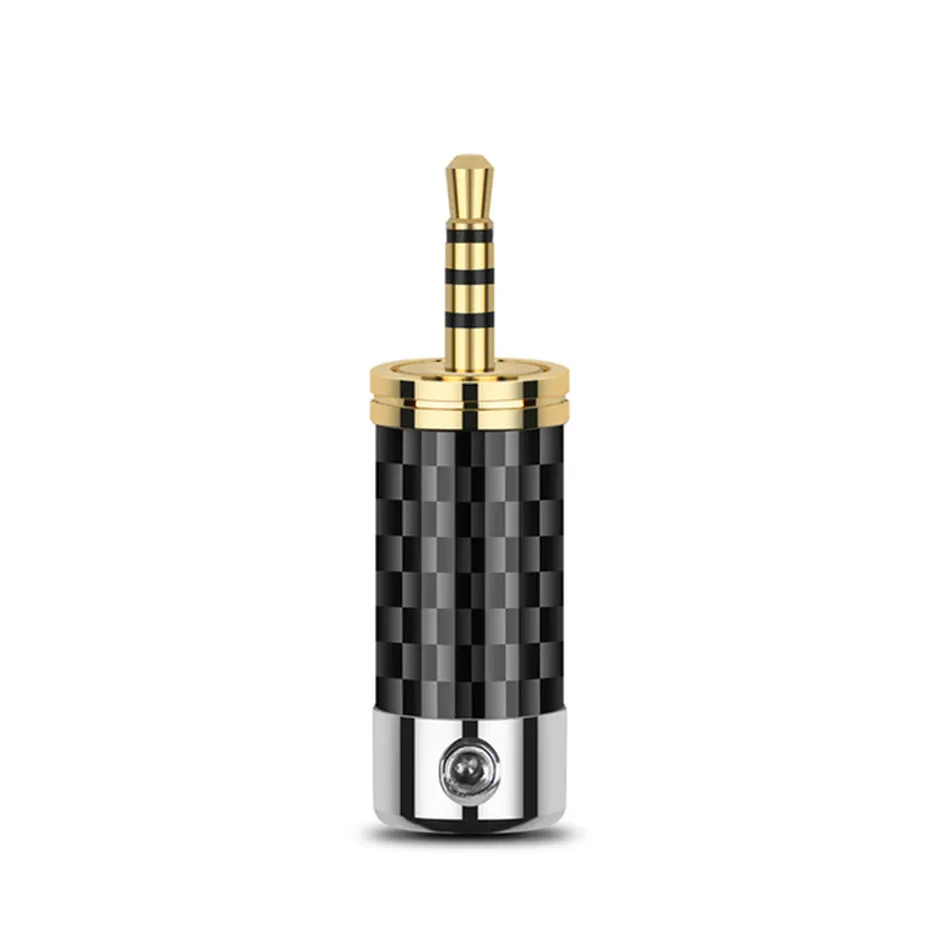 1pc 2.5mm Jack Headphone Plug 4 Pole Stereo Carbon Fiber Gold/Rhodium Plated For 7.2/4.0mm Double OD Cable Solder Wire Connector |