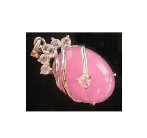 Бесплатная доставка&gt Title198 ювелирные изделия розовый нефрит Серебряный кристалл