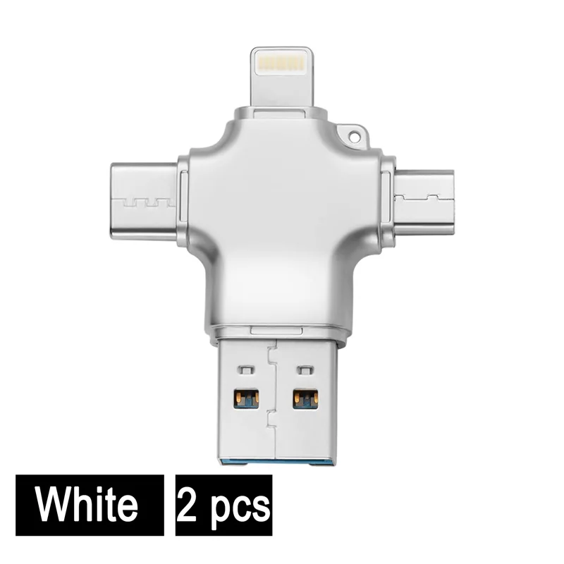 4 в 1 картридер card reader Micro SD microsdhc/sdxc к xqd кардридер typeC OTG адаптер usb 3,0 для освещения адаптер Аксессуары для ноутбуков кардридер переходник usb карт ридер для ноутбука аксесуары кард ридер флешка - Цвет: Y24-W-2pcs