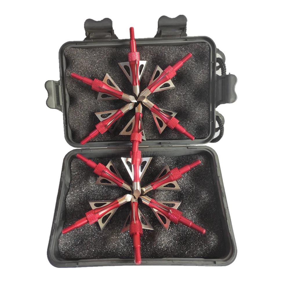 12 шт. из нержавеющей стали охотничьи наконечники стрел с коробкой 100 зерна для