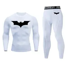 Зимняя одежда с логотипом Бэтмена, высокое качество, новое термобелье, мужское нижнее белье, комплекты компрессионного флиса, быстросохнущего термо-белья для мужчин