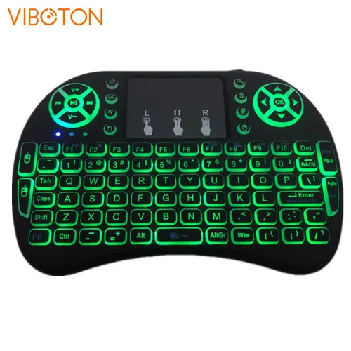 I8 Air-mouse Touchpad Tv-Box пульт дистанционного управления Русский Испанский Английский с подсветкой мини 2,4 ГГц Беспроводная клавиатура игровая клавиатура