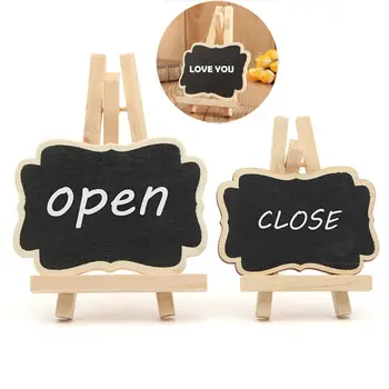 

2pcs Mini Wooden Blackboard with Stand Clip Message Presentation Chalkboard Price Table Gadget Desk Organizer Office Accessories