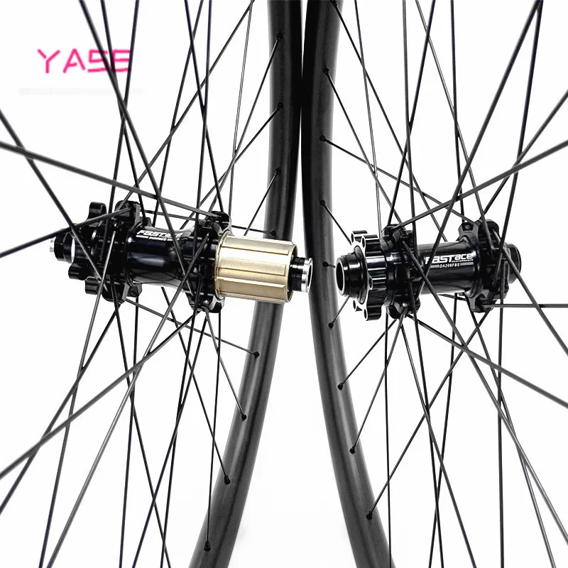 YASE 29er mtb дисковые карбоновые колеса XC 27,4x23 мм ассиметричные бескамерные карбоновые велосипедные колеса FASTace DA206 100x15 142x12 карбоновые колеса