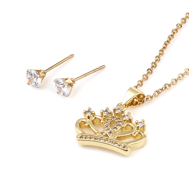 Set Stainless Steel Galaxy Necklace Earrings Set Jewelry For Valentine's Day Silver Color Round Star Clear Cubic Zirconia