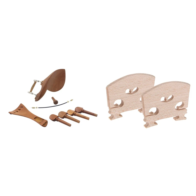 1 набор деталей для скрипки Violin-Bridge-5Pc-4/4 части для скрипки с кленовым мостом и 1 набор 4/4 для скрипки подбородок шинрест для дерева с тюнингом