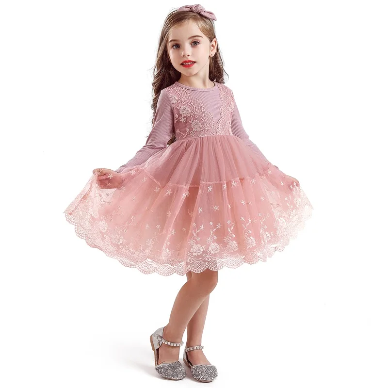 Winter Long Sleeves Kids Dresses For Girs Casual Wear Flower Girls Dress Princess Dress Daily Party Clothes Children's Clothing - Color: Only dress 6