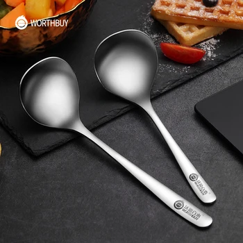 

WORTHBUY 304 Stainless Steel Soup Ladle With Long Handle Soup Spoon For Restaurant Soup Scoop Kitchen Accessories Cooking Spoon