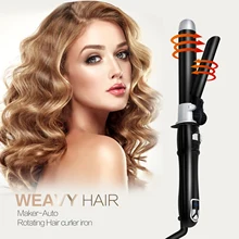 

Hair Curler Spiral Rotating Ceramic Barrel Wand with LCD Display Curly Hair Iron Fast Heating Roller Curls Wand Tool Hair Styler