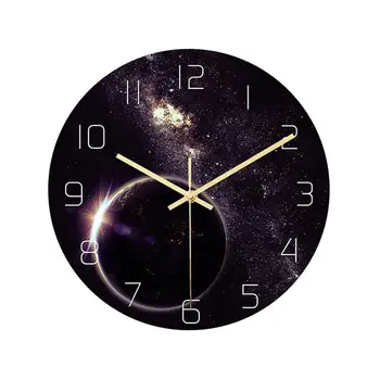 

Universe Planet Wall Clock Outer Space Hanging Clock Round Acrylic Wall Clock Silent Non Ticking Clock For Bedroom No Battery