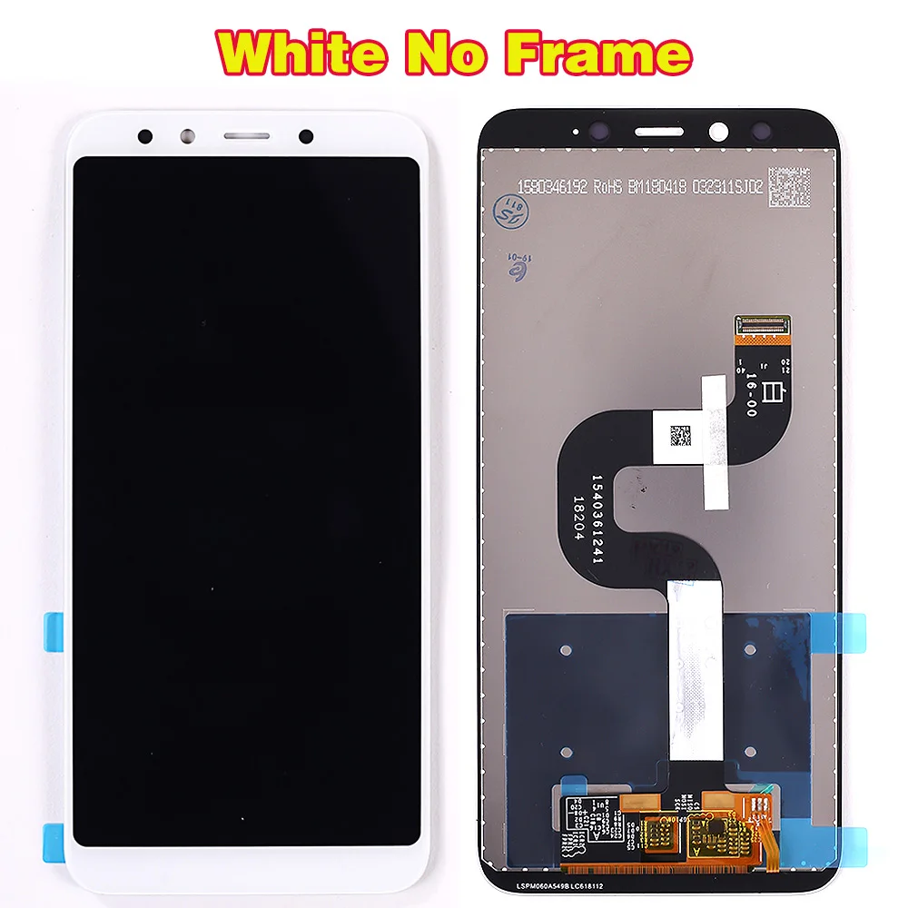 White without Frame 5,99 дюймовый ЖК-дисплей для xiaomi mi A2/6X2160*1080 рамка кодирующий преобразователь сенсорного экрана в сборе 10-Touch олеофобное покрытие инструменты - Цвет: White without Frame