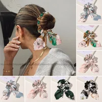 New Chiffon Bowknot Elastic Hair Bands For Women Girls Solid Color Scrunchies Headband Hair Ties Ponytail Holder Hair Accessorie 1