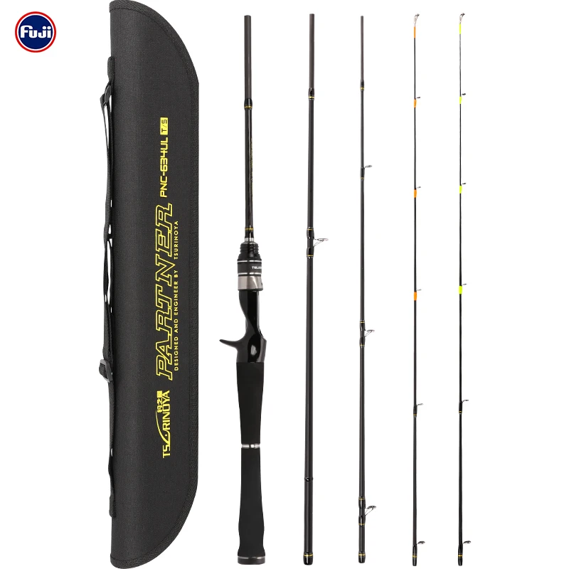 Casting fishing rod Tsurinoya PARTNER 1.88m UL/L 4Sec Portable Carbon Fiber Fishing Rod with bag for bass trout shad small mini bait rod 2-7g/4-10lb - Цвет: Casting fishing rod