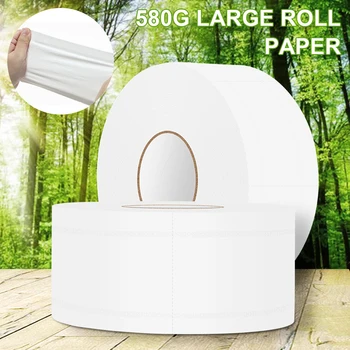 

1 Roll 580g/roll 900+sheets Jumbo Roll Toilet Paper Virgin Wood Pulp Towels Adjunct Non-Smell Soft Tissue for Home Public Hotel