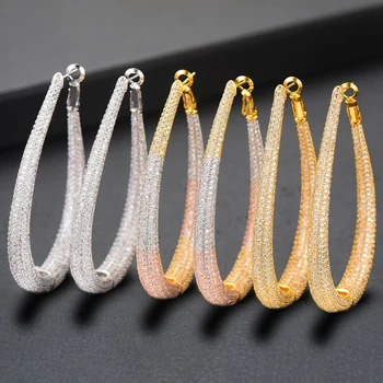 

missvikki Elegant Refined Hoop Earrings boucle d'oreille femme 2019 for Women Bride Wedding Actor Model Dancer Party Show Gift
