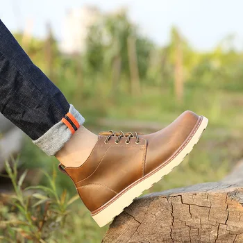 

Men Shoes Fashion Boots Men Luxury Designer Mens Shoes Casual 2019 Spring Autumn Martin Boots Leather Ankle Boots Cowboy