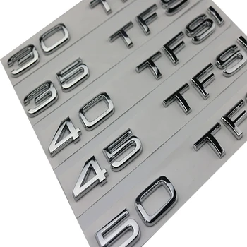 

For Audi A3 A6 A5 A7 A8 Q3 Q5 Q7 V6T 30TFSI 45TFSI 50TFSI New Silver Chrome Car Sticker 3D ABS Letters Emblem Logo Car Styling