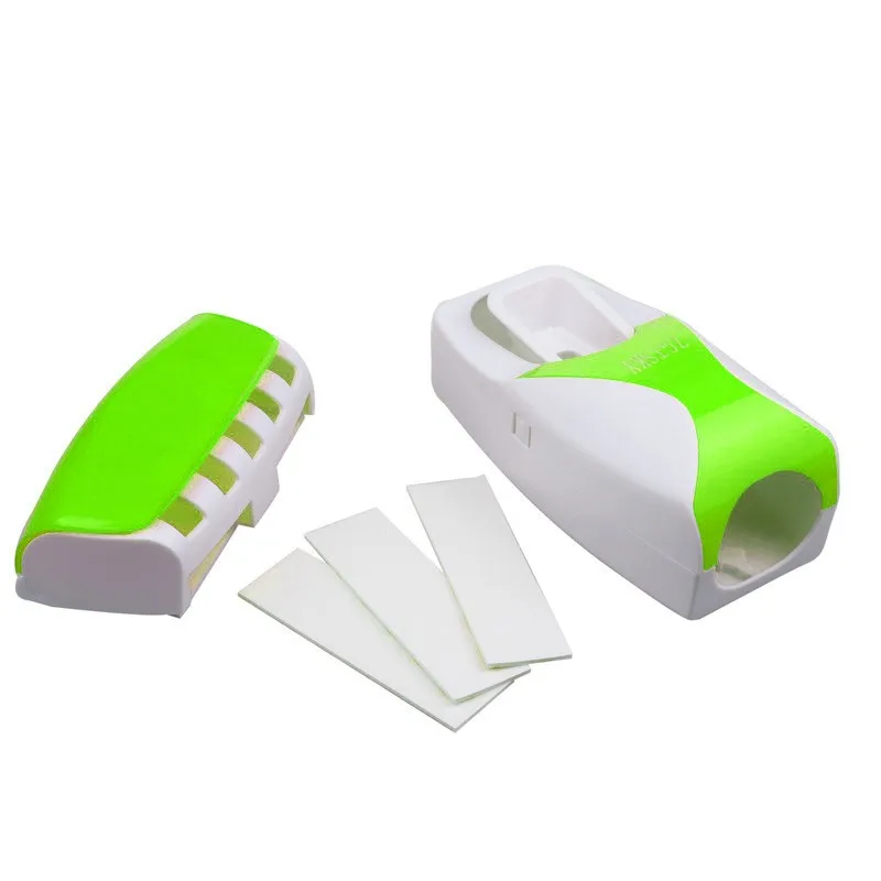 C 1set Toothpaste Dispenser Dust-proof 5 Toothbrush Holder Wall Mount Stand Bathroom Accessories Set Toothpaste Squeezers Tooth 28 - Цвет: C