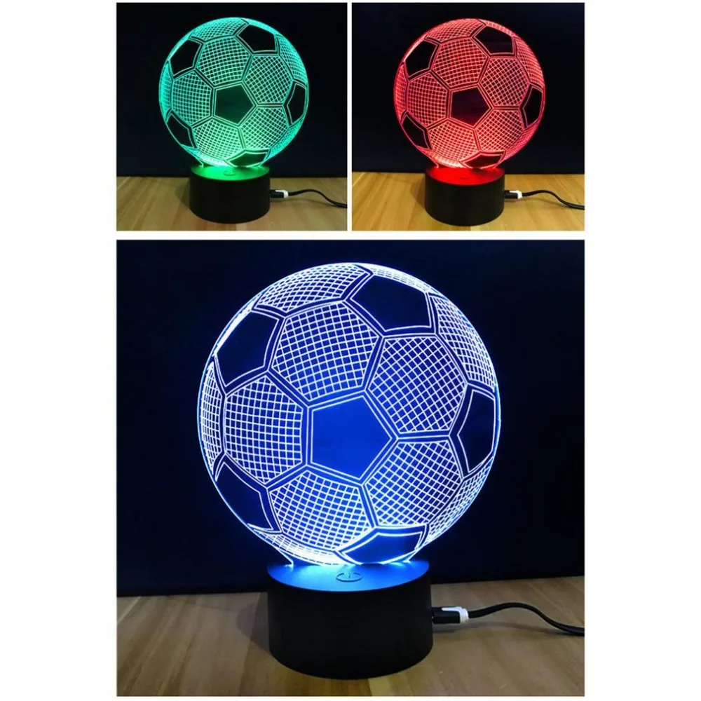 Souvenir Gift Colorful Touch Switch Table Desk Light 3D Acrylic LED Night Light Lamp Acrylic Atmosphere Light for Football Fan