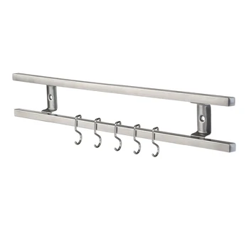 

Wall Mounted 304 Stainless Steel Magnetic Knife Holder Double Bar Easy Storage Knife Rack Strip for Kitchen Utensil Tool Hook
