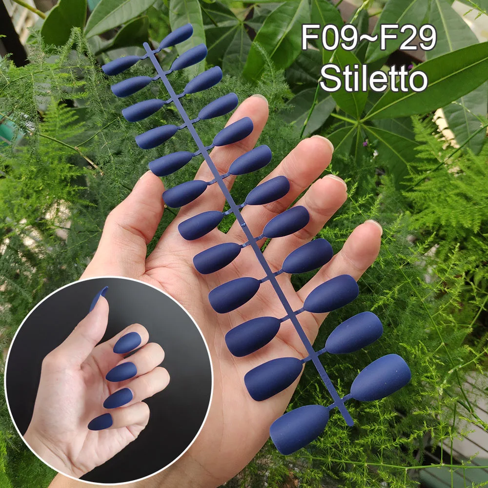 24 шт./компл. туфли балерины гроб круглые овальные матовые накладные ногти с