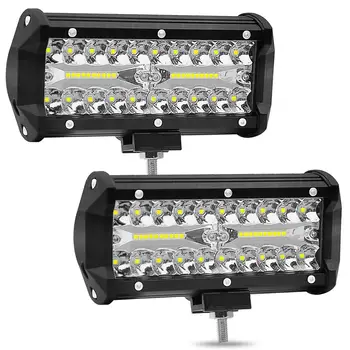 

Adeeing Work Bulb 2pcs 6 inch 120W 6000k High Power LED Strip Lights Off-Car Top Refit Light Bar Car Working Lamp