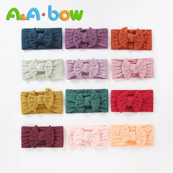 

1pcs Baby Headband Girls Baby Bows Hairband Headband Cute Turban Flower Head Wrap Baby Hair Accessories 27 Colors